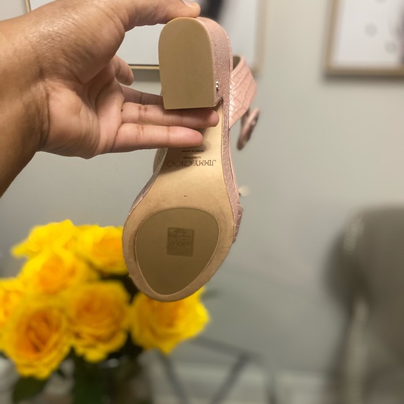 JIMMY CHOO Aimee Blush Croc embossed leather wedge heel - Picture 8 of 10